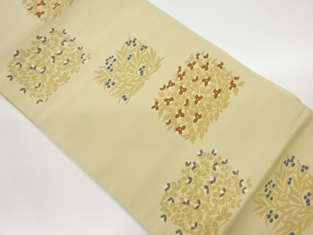 JAPANESE NAGOYA OBI / WOVEN FLORAL PLANTS